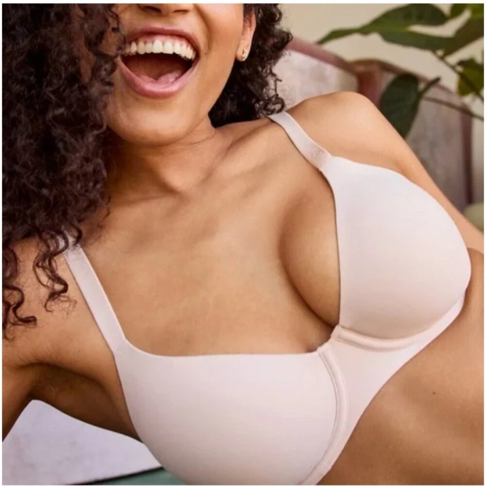 Aerie SMOOTHEZ Full Coverage Lightly Lined Bra Pale Pink Size 38D NWT